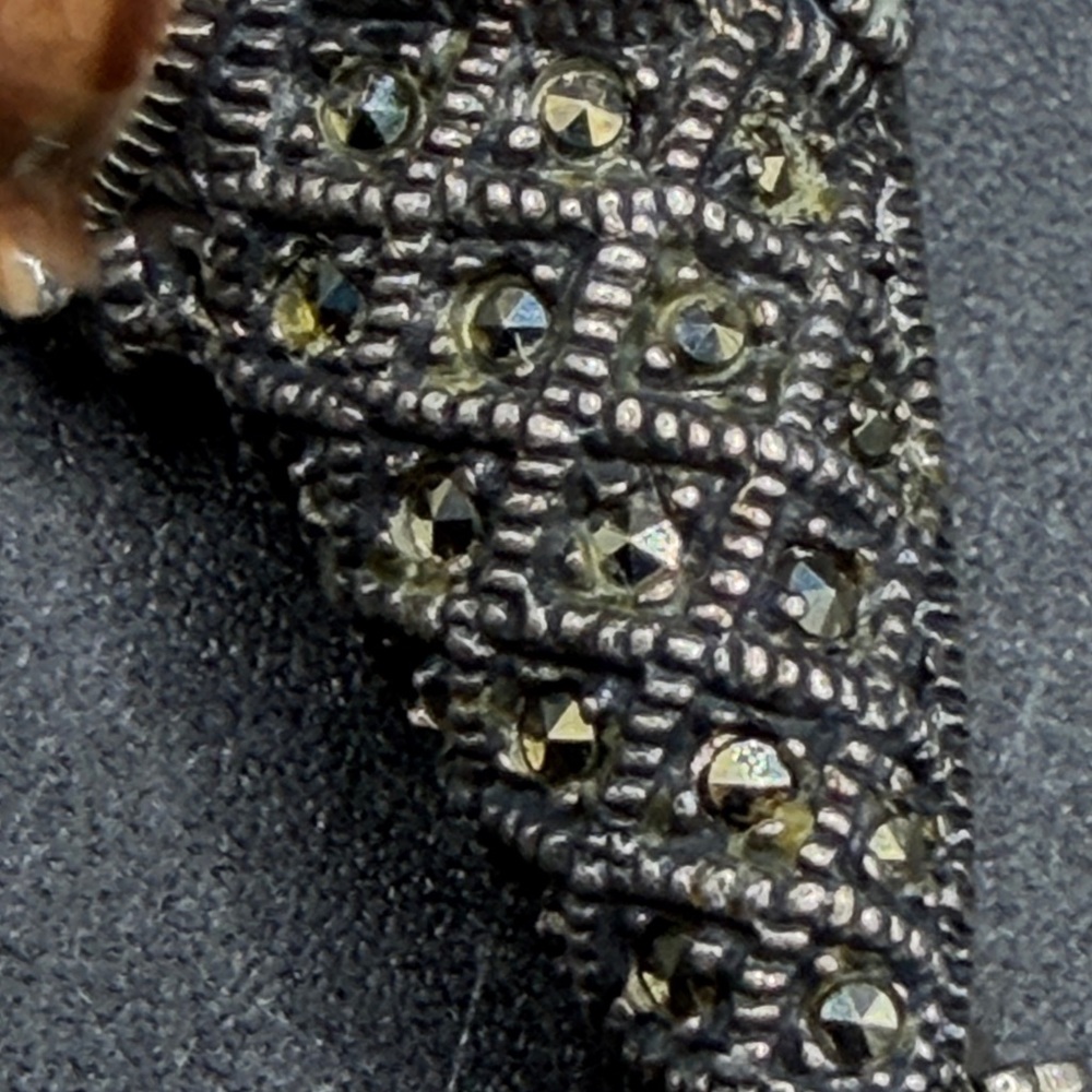 Judith Jack Sterling Silver Marcasite Enamel Ice Cream Cone Brooch Pin Jewelry - Picture 5 of 13